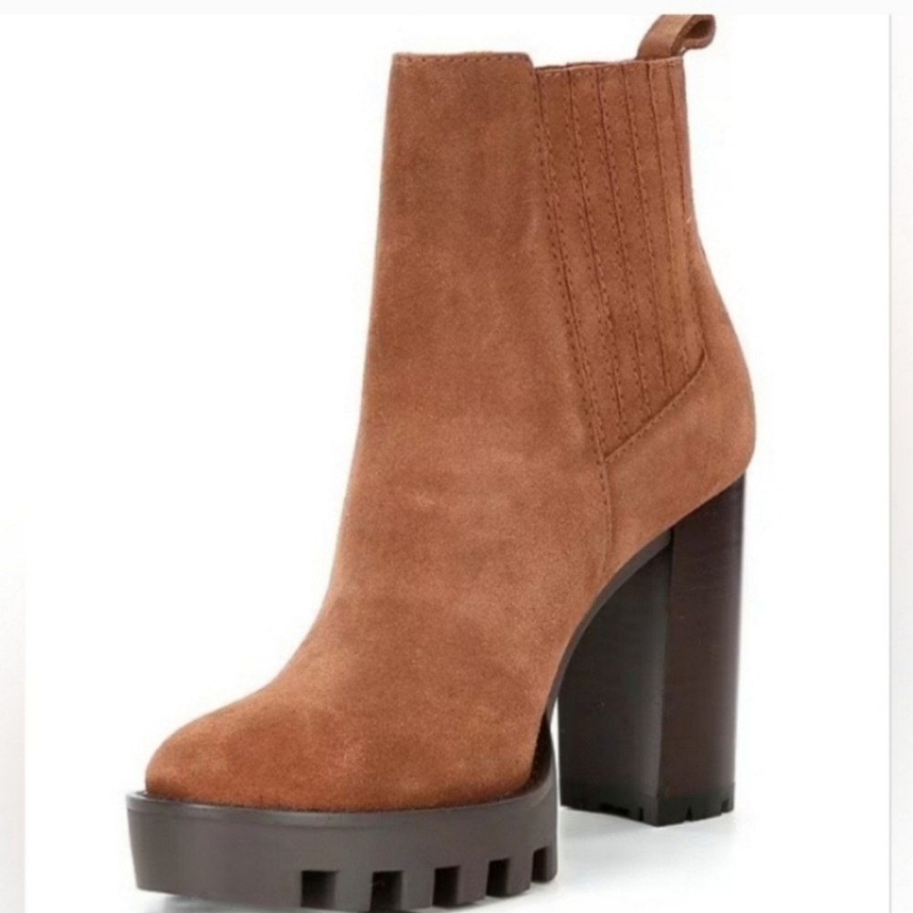 ANTONIO MELANI Pascal Suede Gore Detailed Luge Sole Platform Booties Size 8